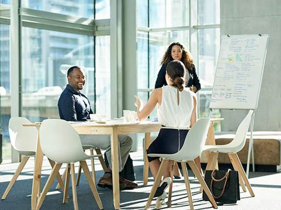 Team discussing each other