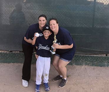 My wife Shelley, our son Gabe and me at Gabe’s division-title-winning game