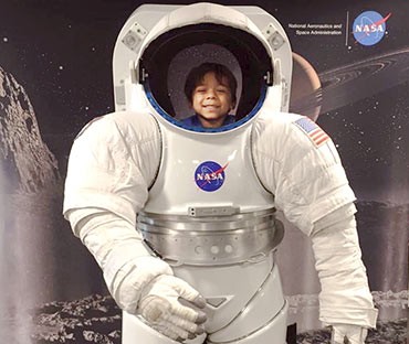 My son enjoying our client NASA’s Take Your Child to Work Day