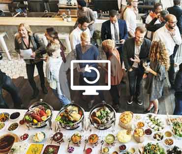 Business people meeting eating discussion