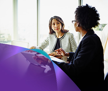 Women talking business