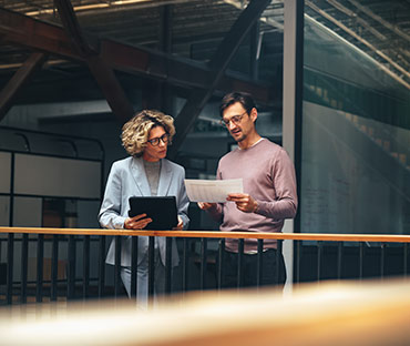 Business people reading a document