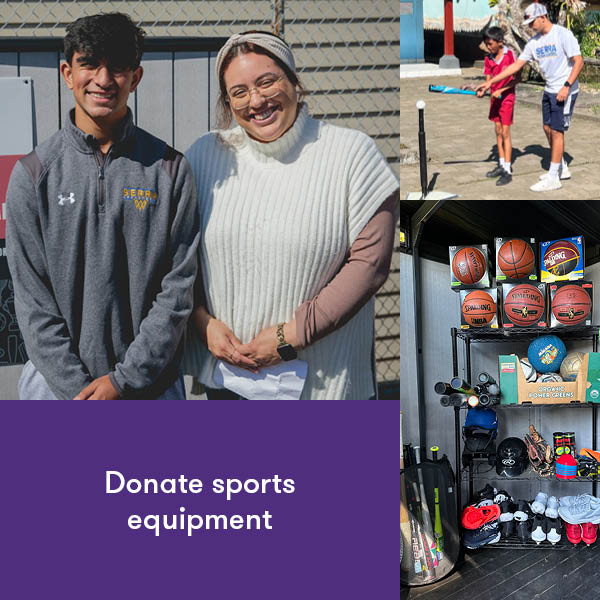 Donate sports equipment
