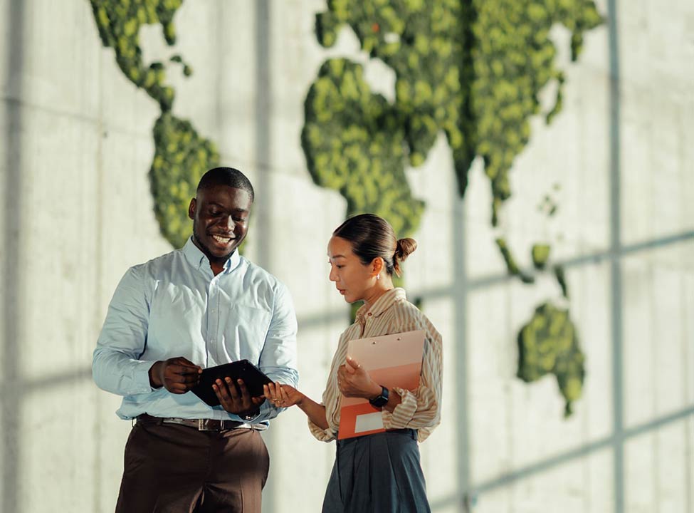 Colleague using phone