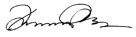 CEO Brad Preber signature