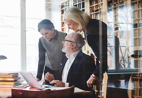 Senior lawyers discussing