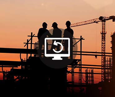 silhouette of engineer and construction team working at site