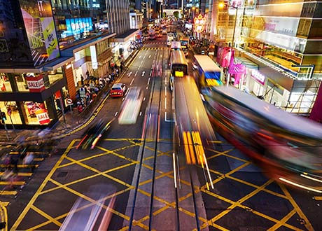 Busy road crossing area